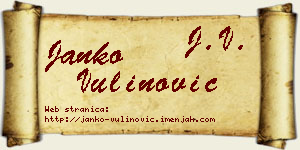 Janko Vulinović vizit kartica